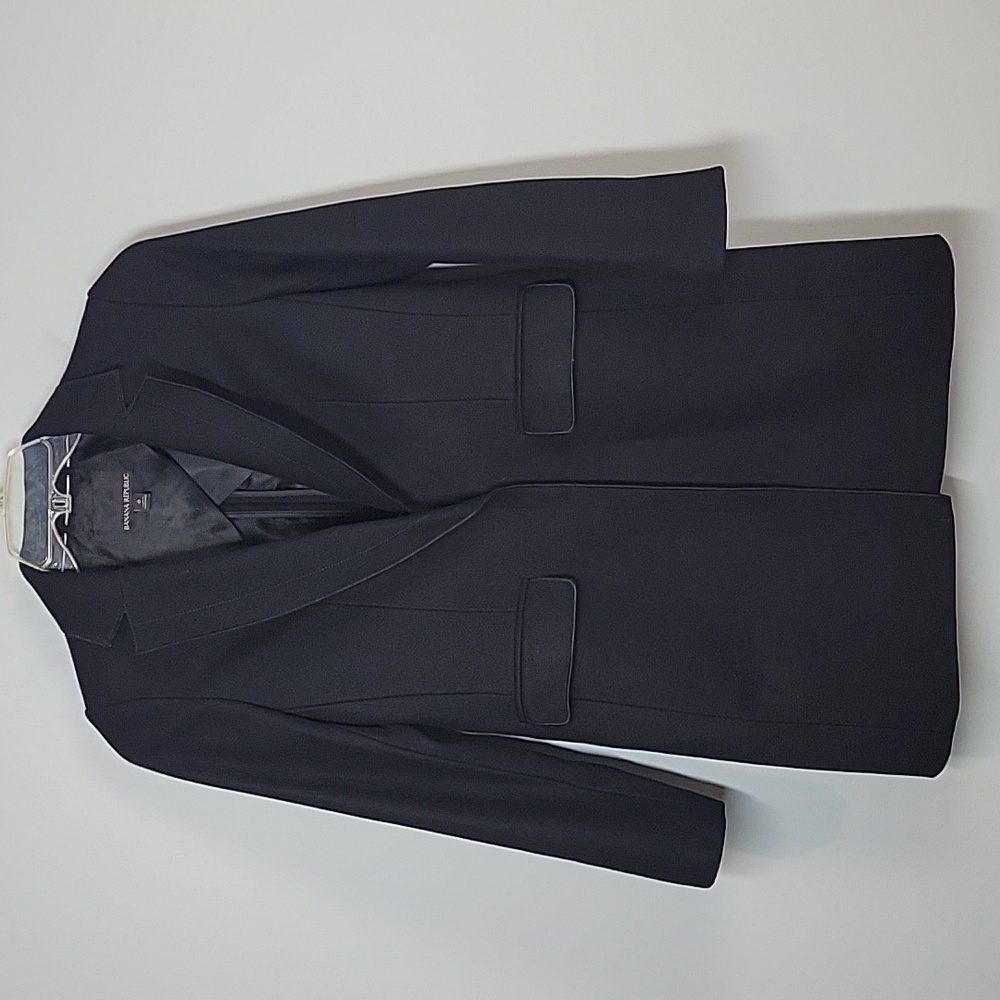 Banana Republic black Melton Top Coat Nova Fides